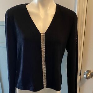 St. John Evening V-Neck with Jeweled design